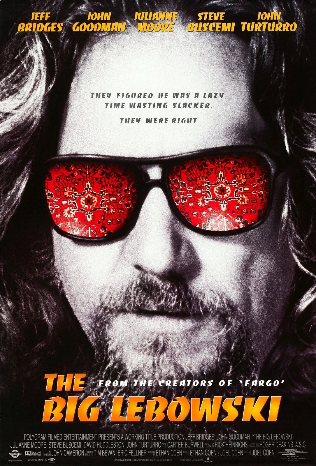 1998 The Big Lebowski Movie Keychain The Dude Walter Sobchak Jeff Bridges