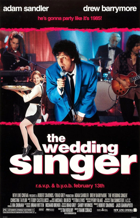 1998 The Wedding Singer Movie Keychain Adam Sandler Drew Barrymore Robbie