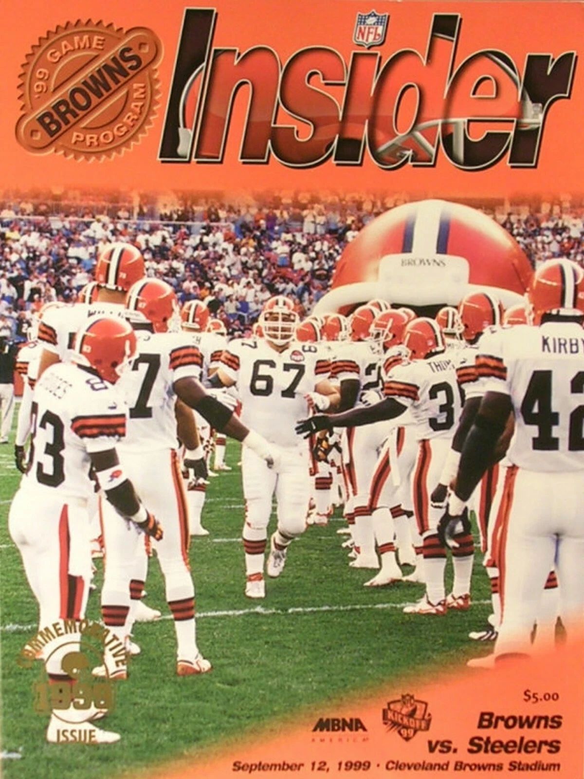1999 Cleveland Browns Vs Pittsburgh Steelers Keychain Football Picture Nfl