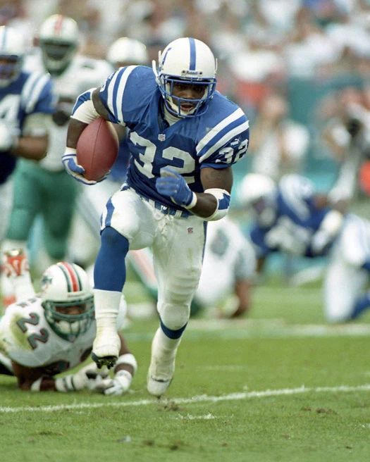 1999 Indianapolis Colts Edgerrin James Glossy Photo Football Print Poster