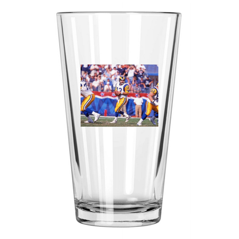 1999 St Louis Rams Kurt Warner Photo Football Hof 2017 Pint Beer Drinking Glass