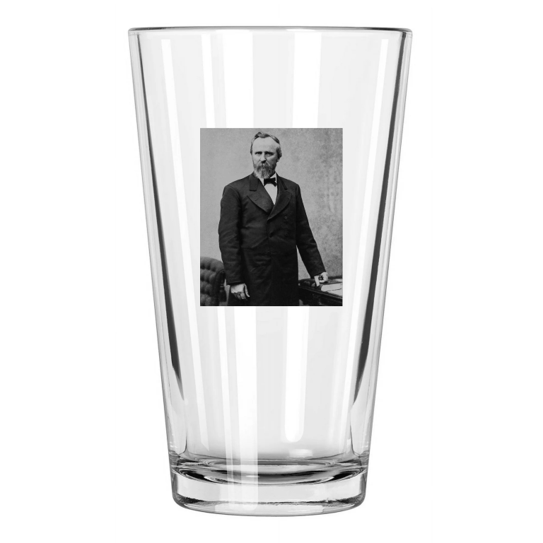 19Th Us President Rutherford Hayes Photo Political Pint Beer Drinking Glass