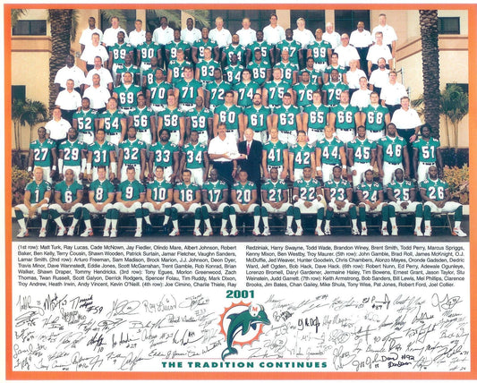 2001 Miami Dolphins Team Photo Picture Nfl Football