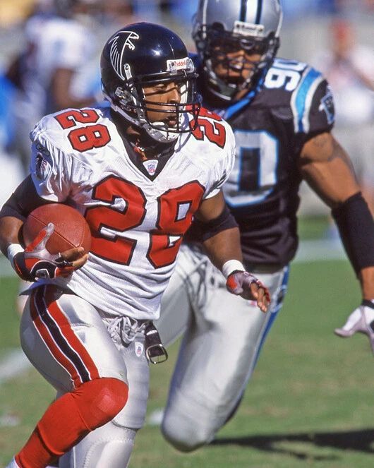2002 Atlanta Falcons Warrick Dunn Glossy Keychain Keychain Ring Of Honor Print
