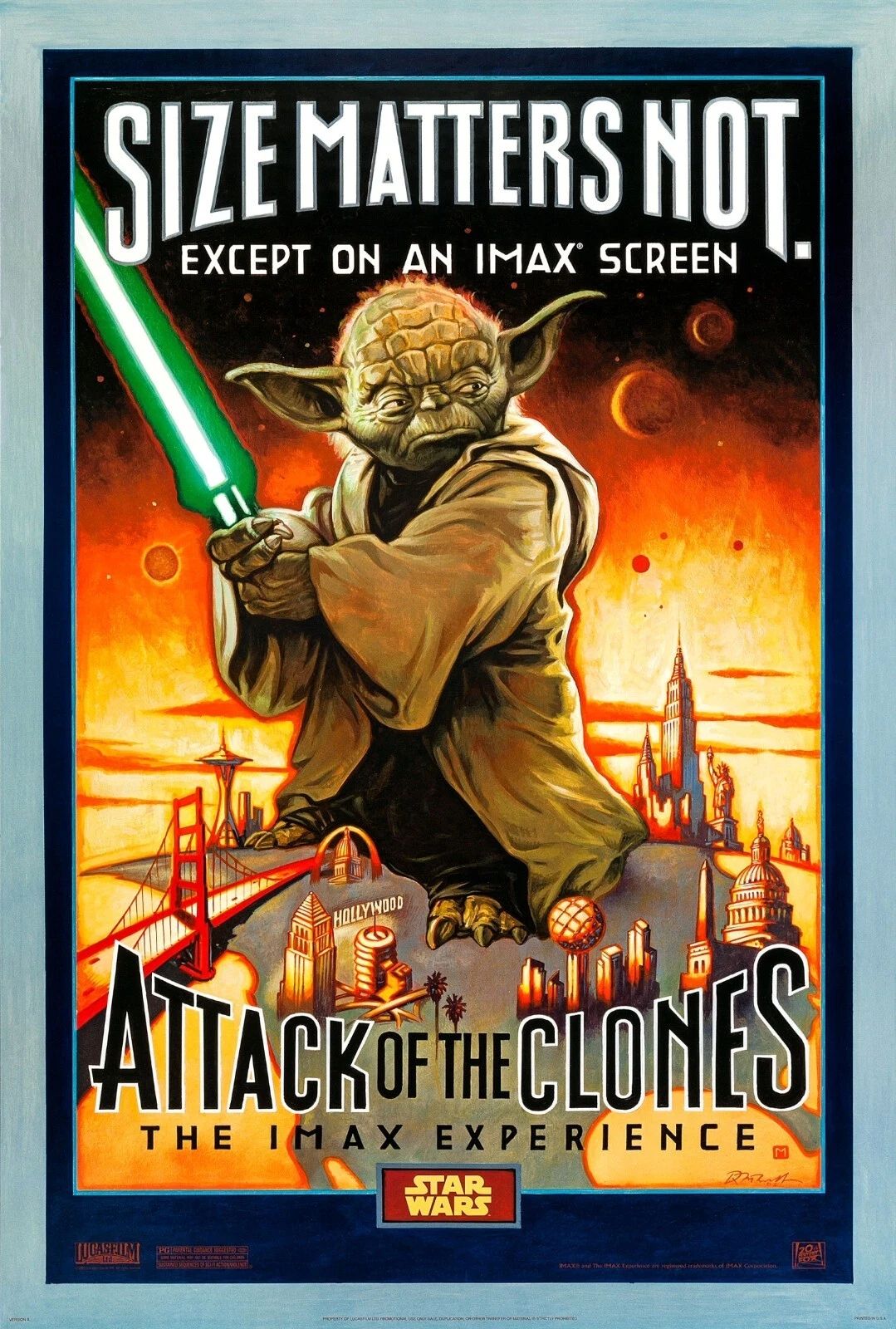 2002 Star Wars Episode Ii The Attack Of The Clones Movie Poster Yoda