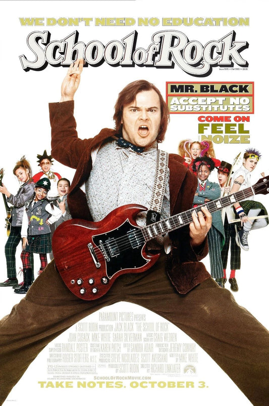 2003 School Of Rock Movie Poster Dewey Ned Schneebly Jack Black