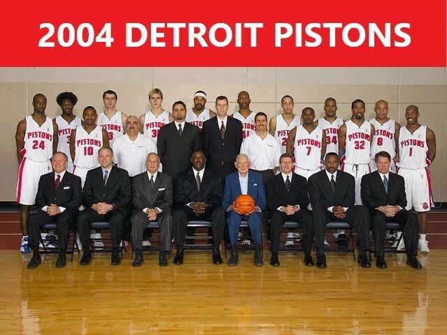 2004 Detroit Pistons Team Keychain Basketball Picture Nba Champs