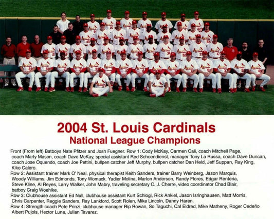 2004 St. Louis Cardinals Team Keychain Baseball Picture Mlb