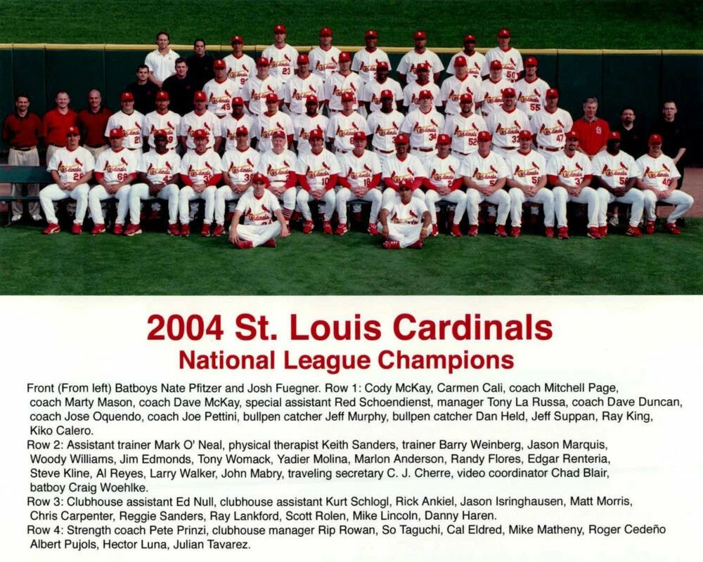 2004 St. Louis Cardinals Team Photo Baseball Picture Mlb