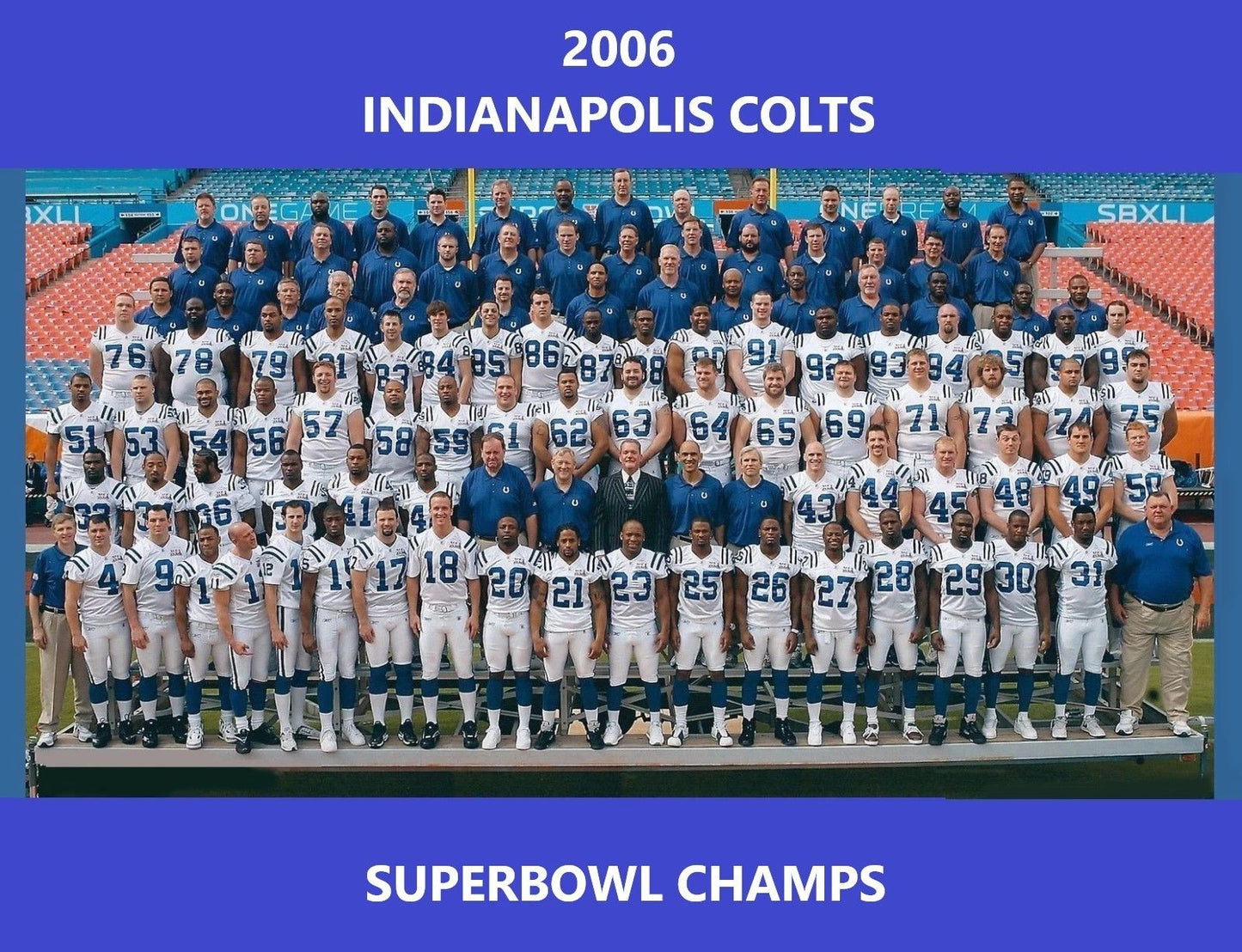 2006 Indianapolis Colts Team Keychain Football Picture Nfl