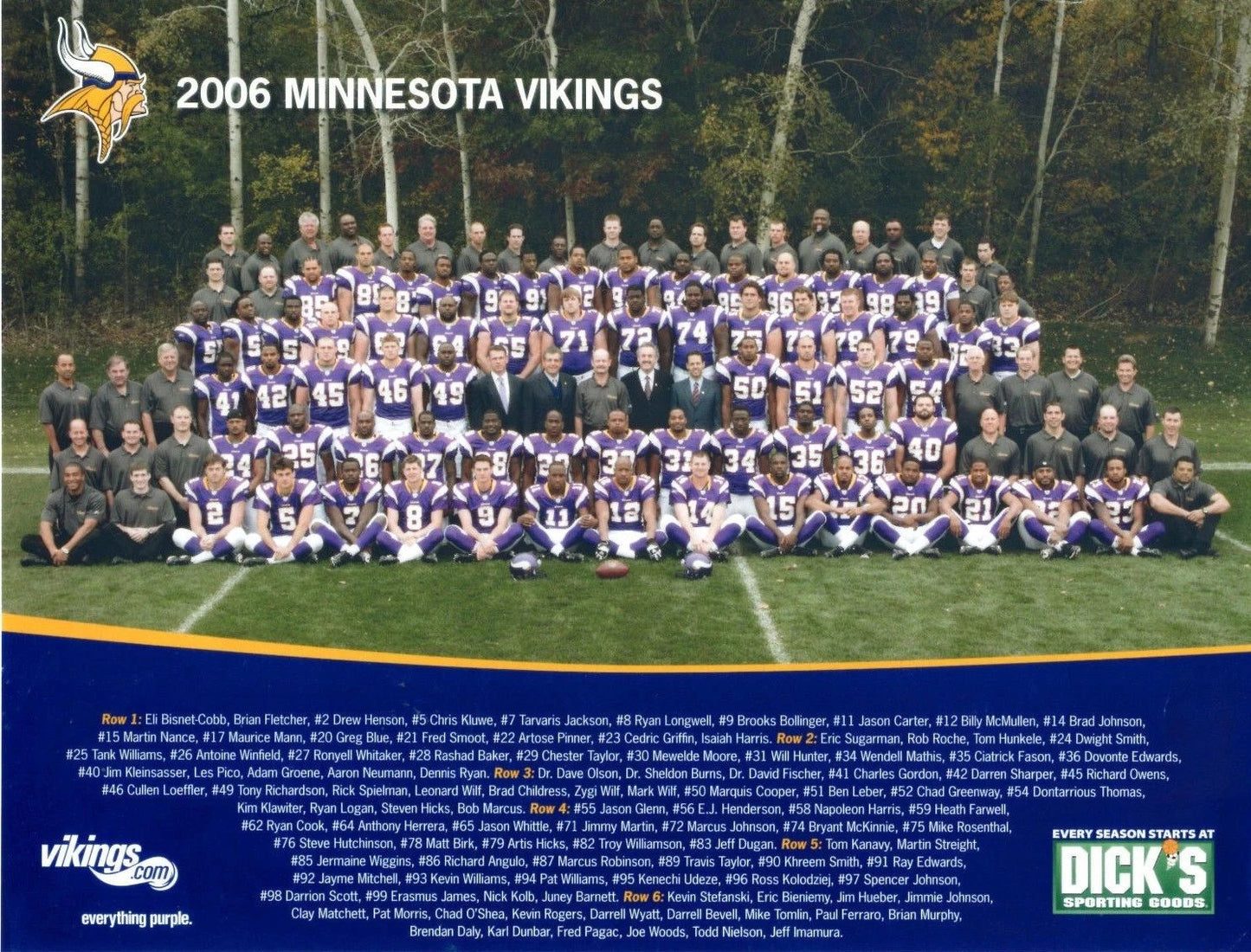 2006 Minnesota Vikings Team Keychain Football Picture Nfl
