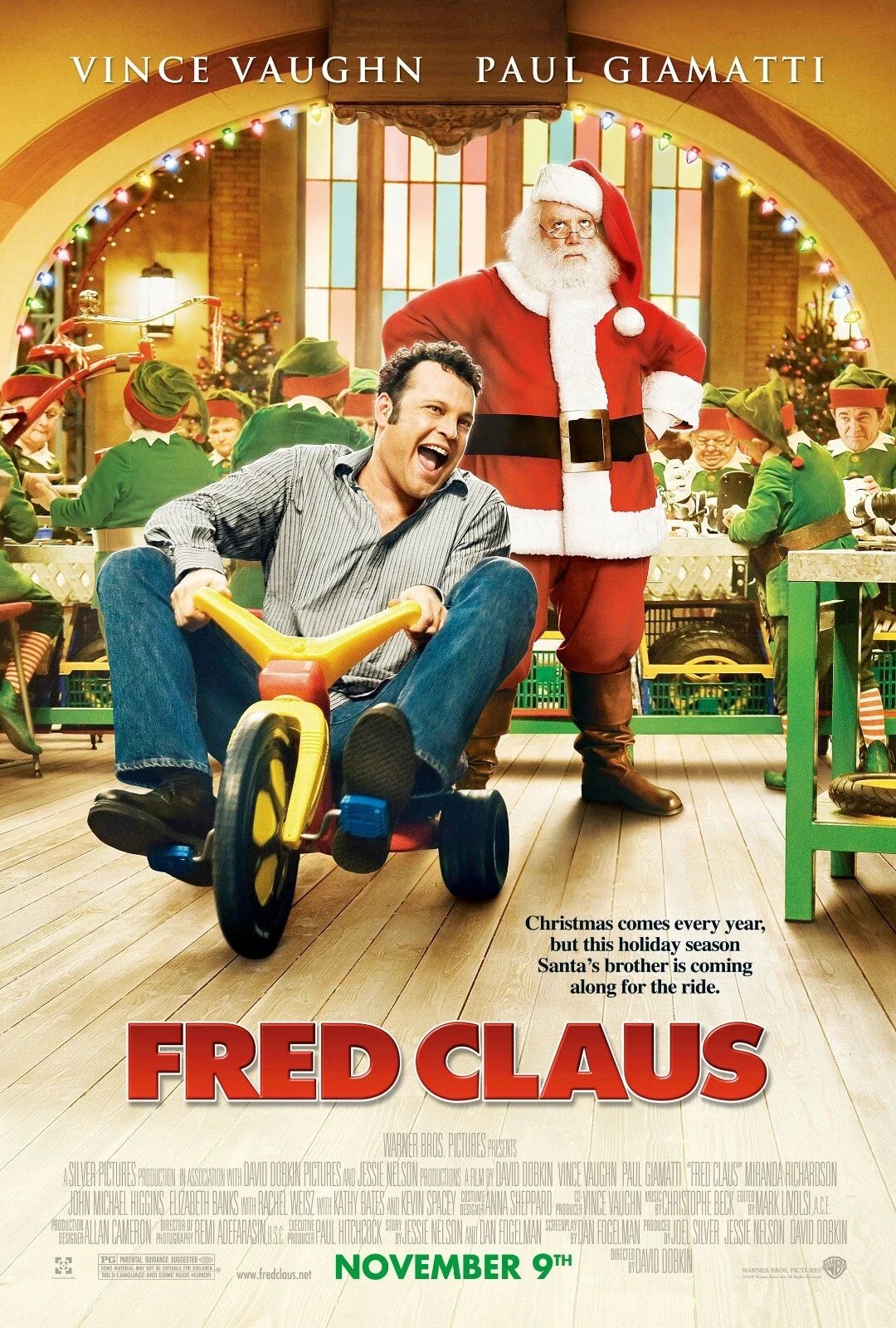 2007 Fred Claus Movie Poster Vince Vaughn Santa Claus Christmas