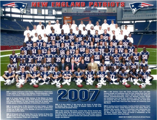 2007 New England Patriots Team Keychain Football Picture Nfl