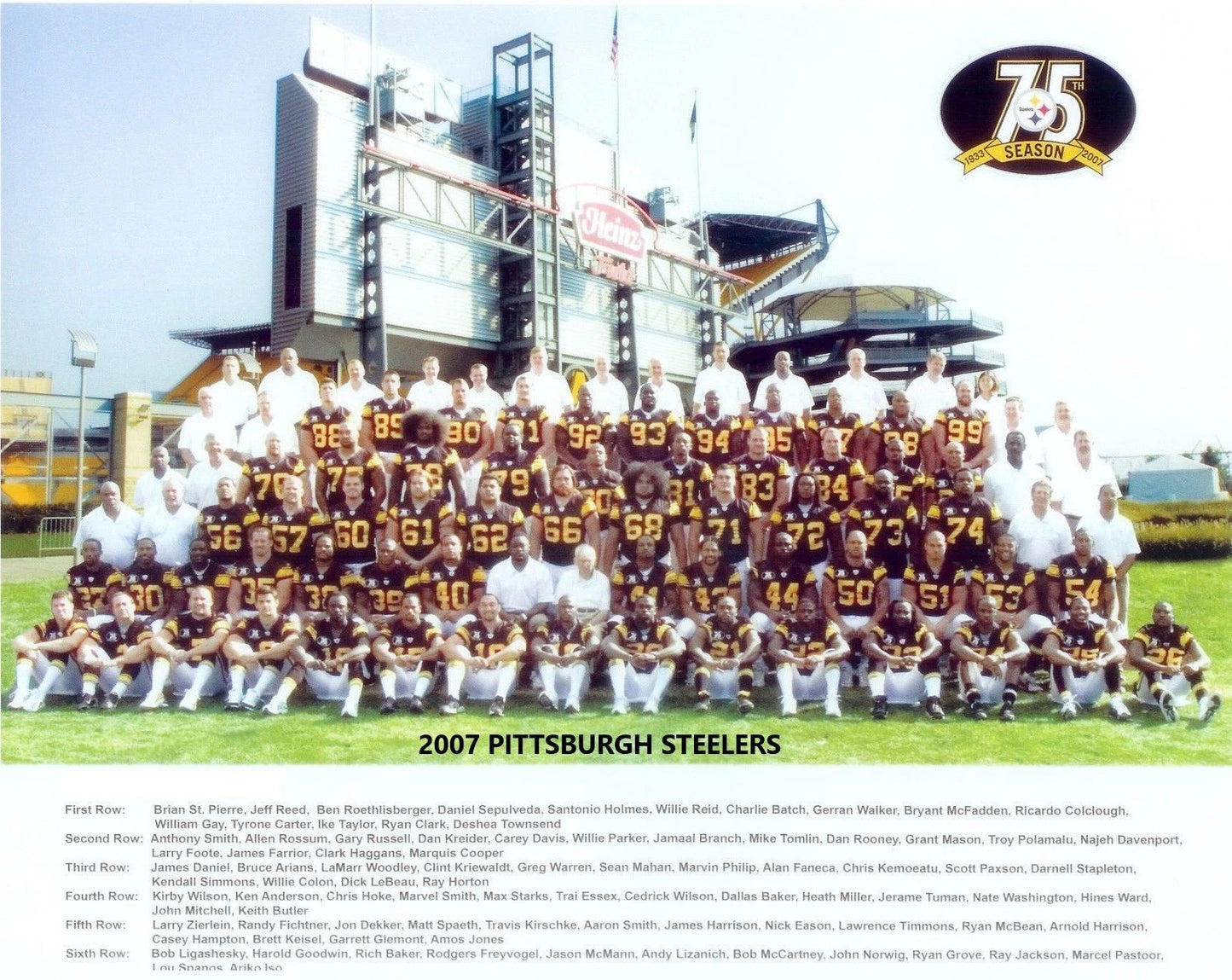 2007 Pittsburgh Steelers Team Photo Nfl Football Picture