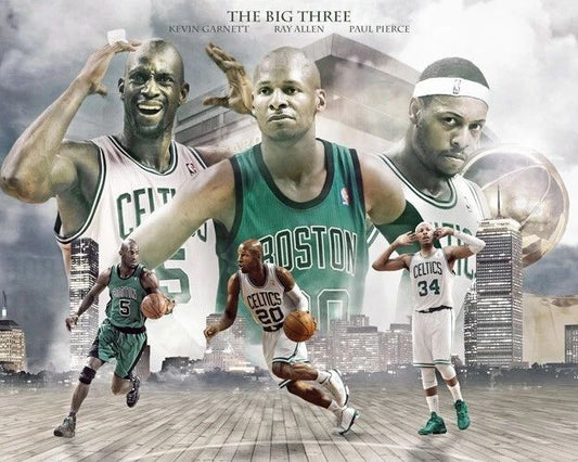 2008 Boston Celtics Big 3 Glossy Magnet Kevin Garnett And Paul Pierce Print