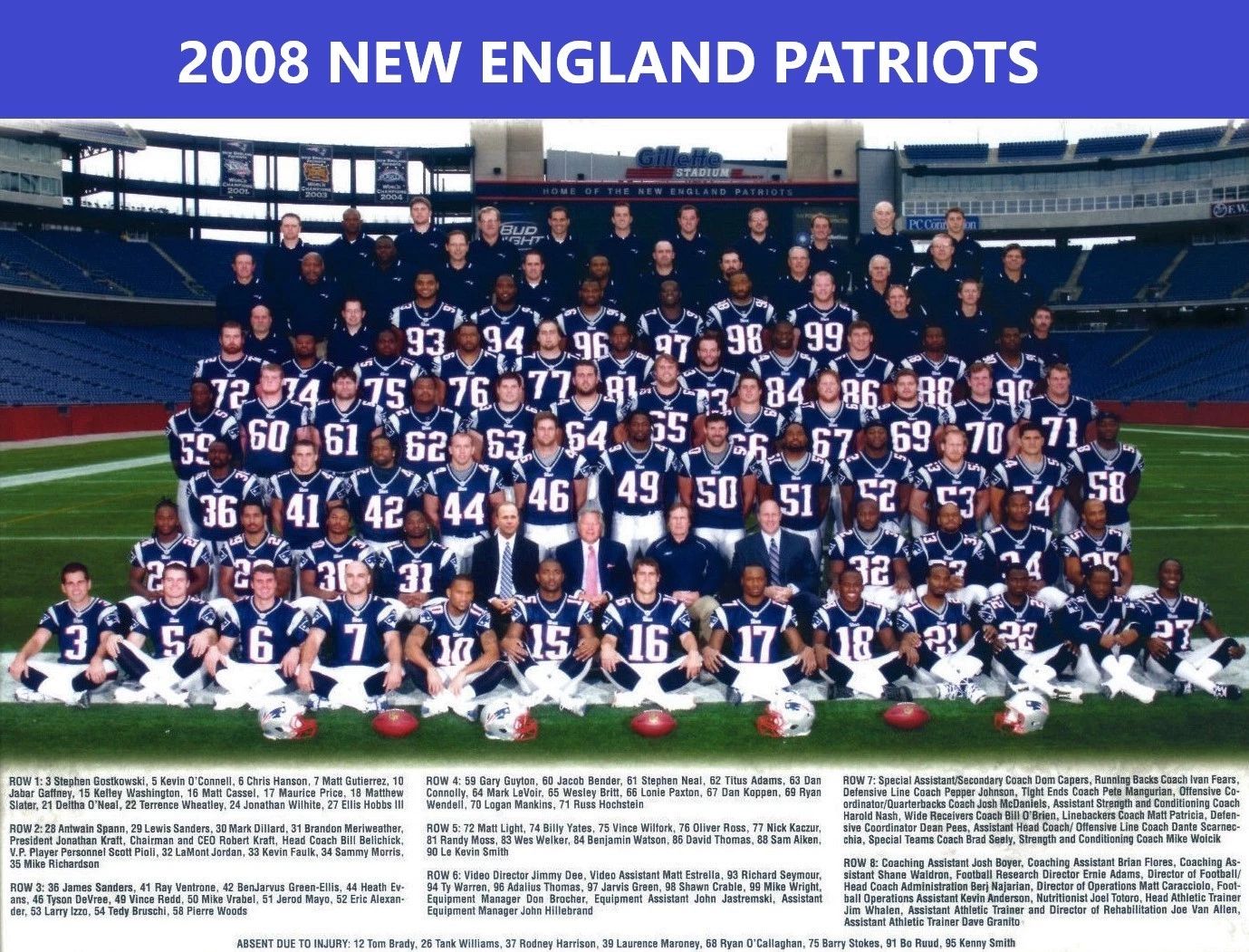 2008 New England Patriots Team Keychain Football Picture Nfl