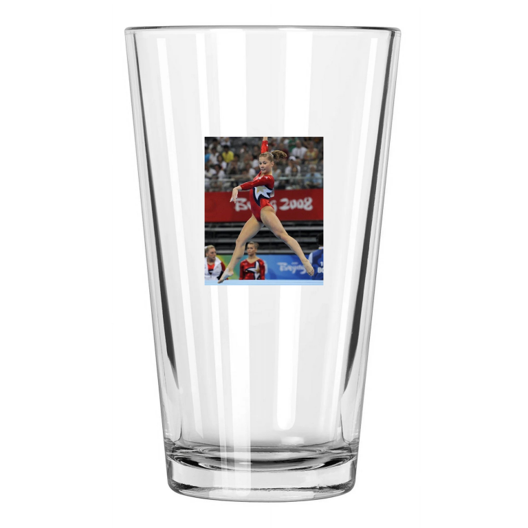 2008 Olympics Usa Gymnast Shawn Johnson Photo Beijing 2 Pint Beer Drinking Glass