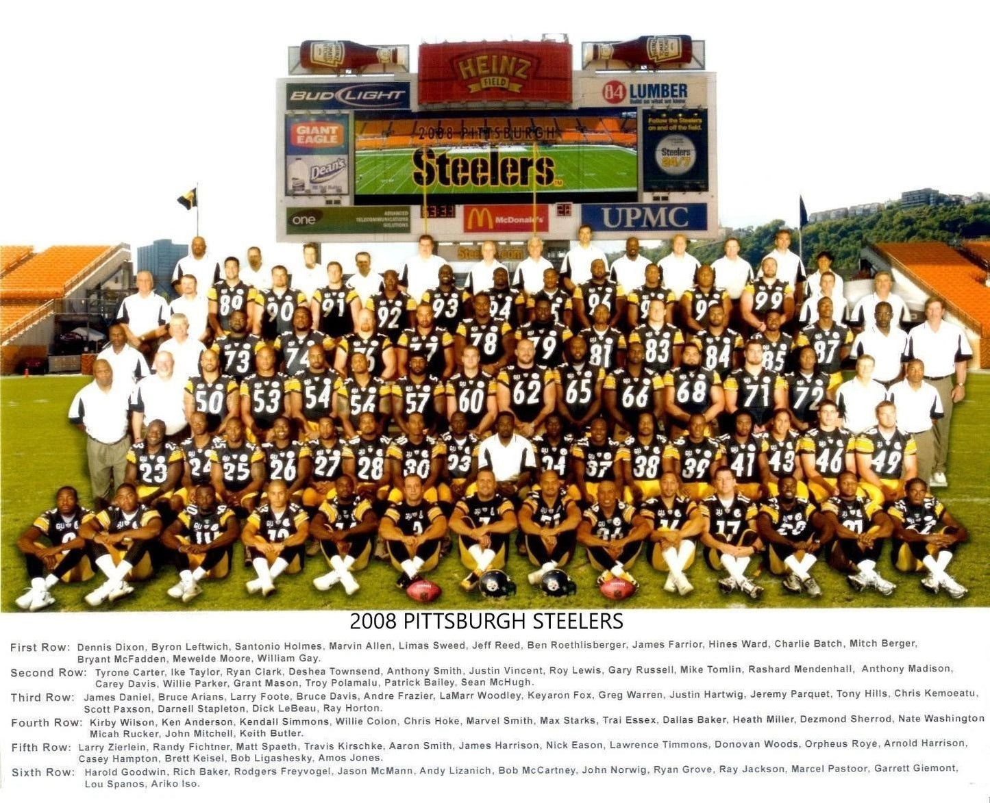 2008 Pittsburgh Steelers Team Photo Football Picture Nfl