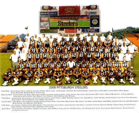 2008 Pittsburgh Steelers Team Magnet Football Picture Nfl