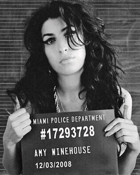 2008 Singer Amy Winehouse Glossy Mugshot Keychain Print Miami Keychain