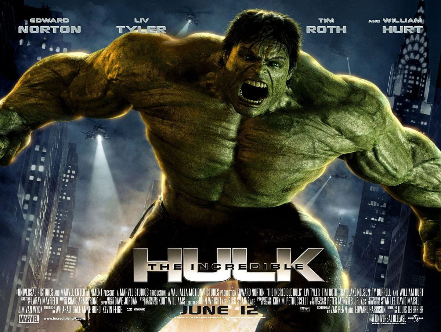 2008 The Incredible Hulk Movie Edward Norton Live Tyler Marvel 300 PCS Jigsaw