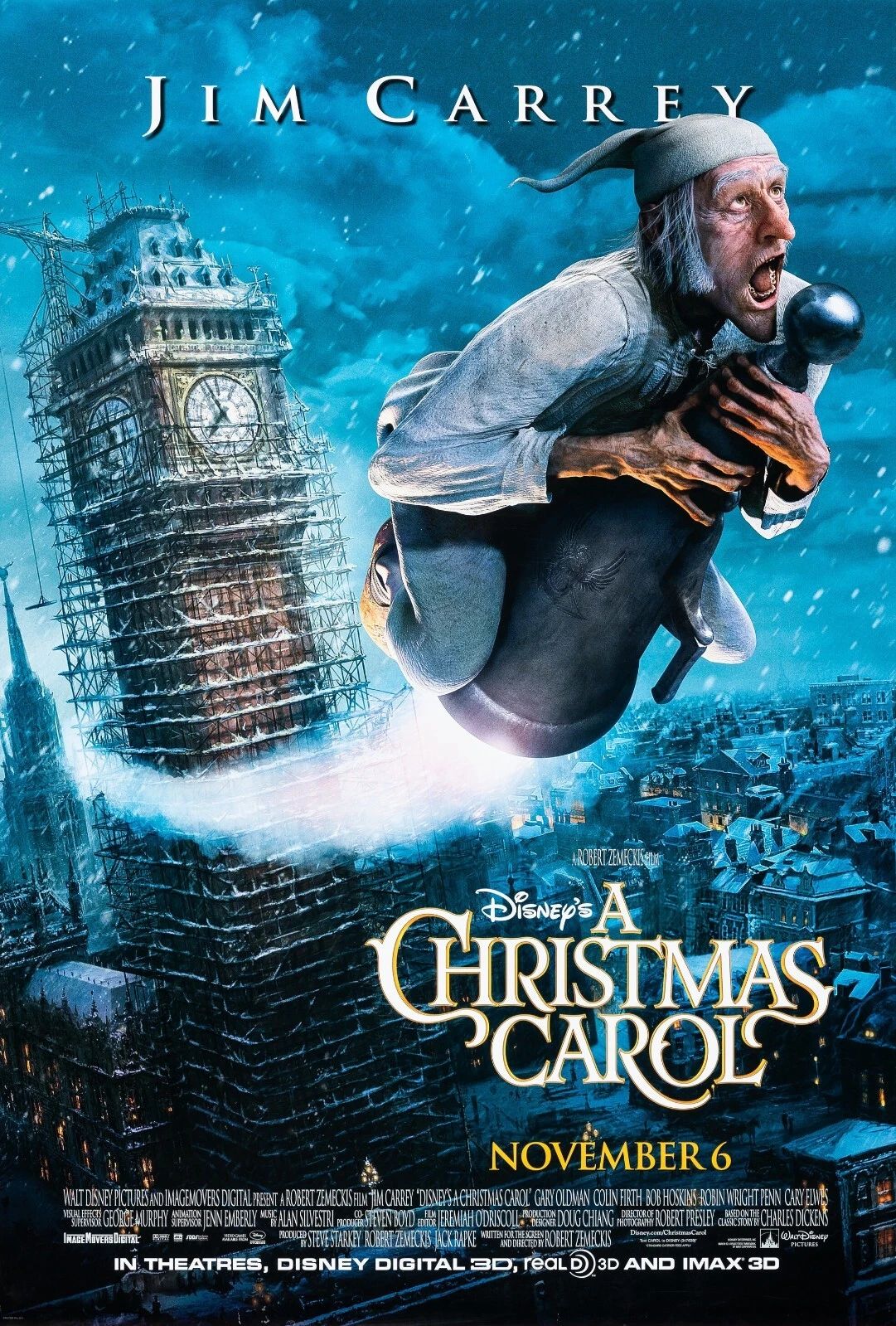 2009 Disney A Christmas Carol Movie Magnet Scrooge Jim Carrey Marley