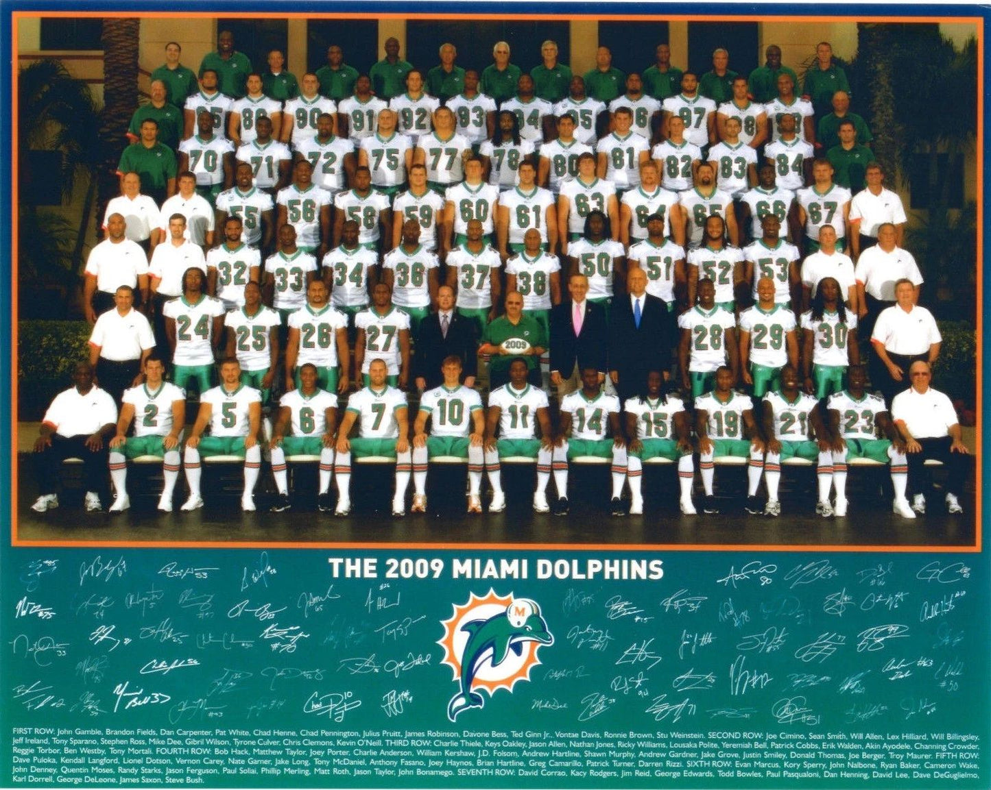 2009 Miami Dolphins Team Keychain Picture Nfl Football