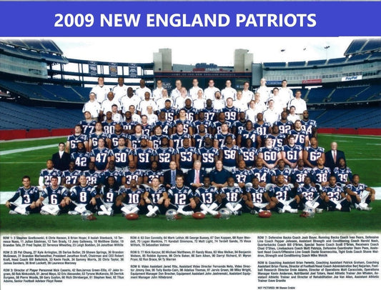 2009 New England Patriots Team Keychain Football Picture Nfl