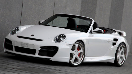 Porsche Turbo Cabriolet With Aerodynamic Kit By Techart Hd Art Keychain