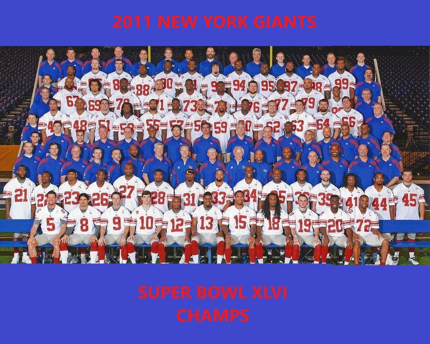 2011 New York Giants Ny Team Keychain Football Picture Super Bowl Champs Nfl