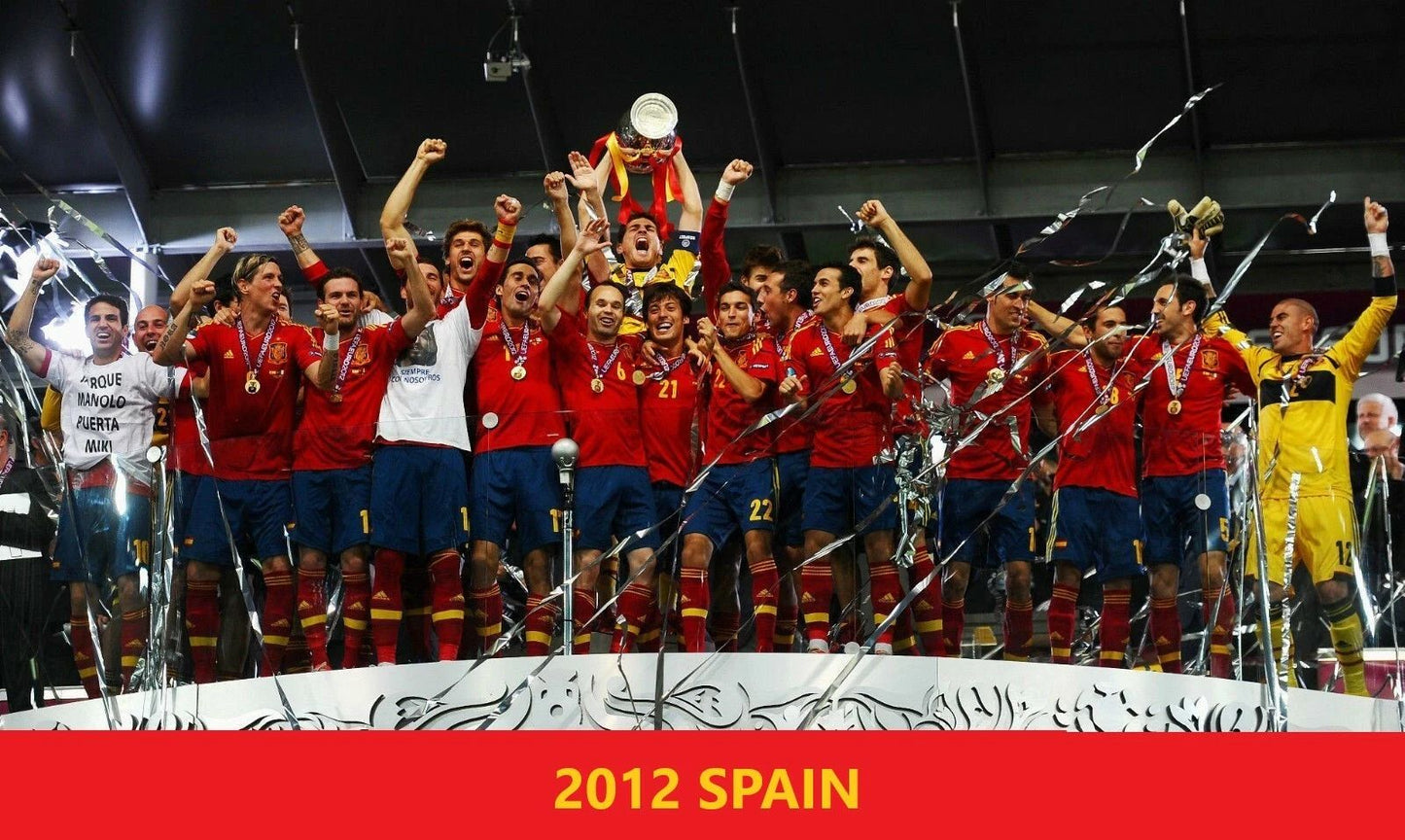 2012 Spain Team Keychain Soccer Picture Euro Cup Champs Wide Border