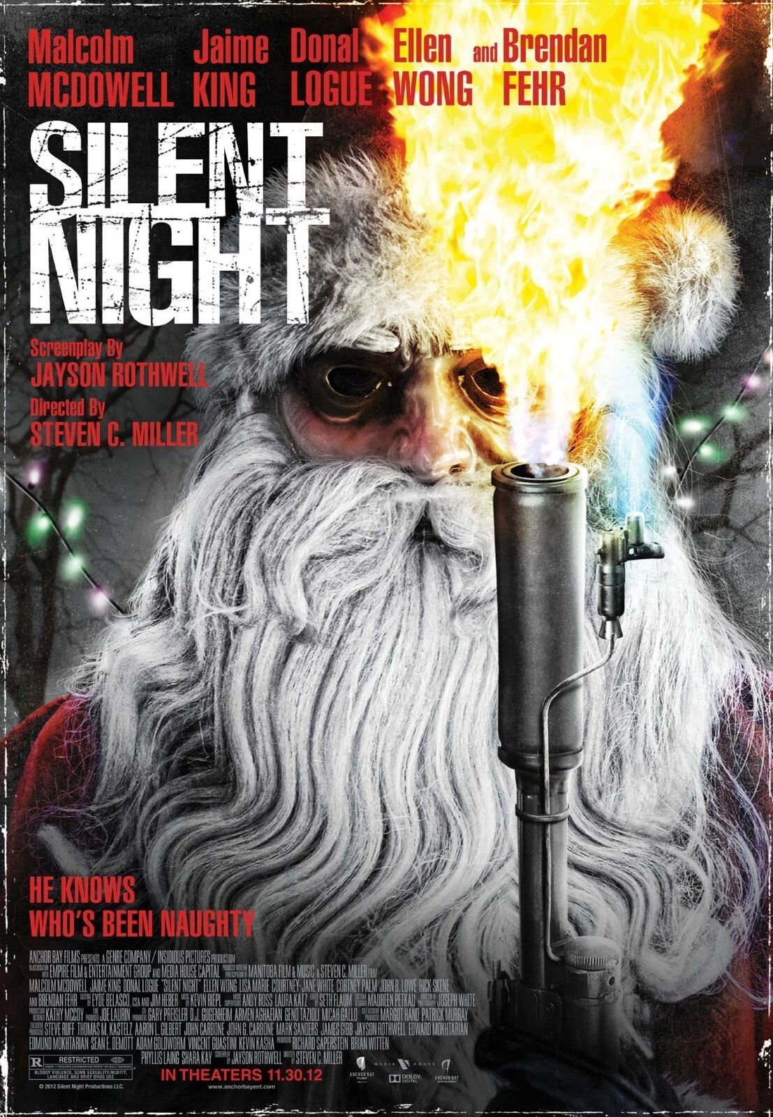 2012 Silent Night Movie Poster Santa Jim He Knows Whos Been Naughty