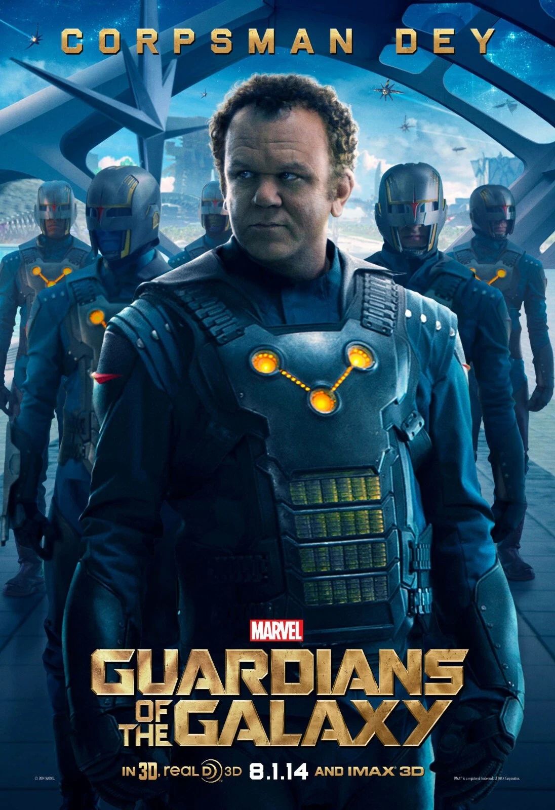 2014 Guardians Of The Galaxy Movie Poster Marvel Star Lord Corpsman Dey