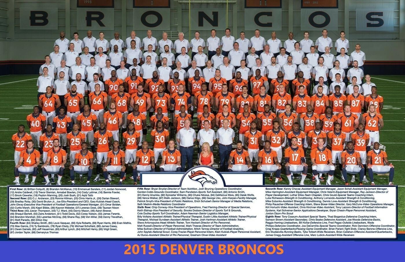 2015 Denver Broncos Team Magnet Picture Nfl Football