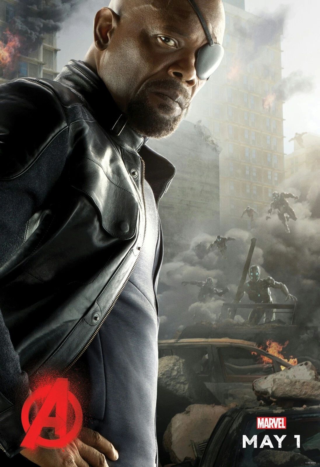 2015 Marvel The Avengers Age Of Ultron Keychain Nick Fury Samuel L Jackson