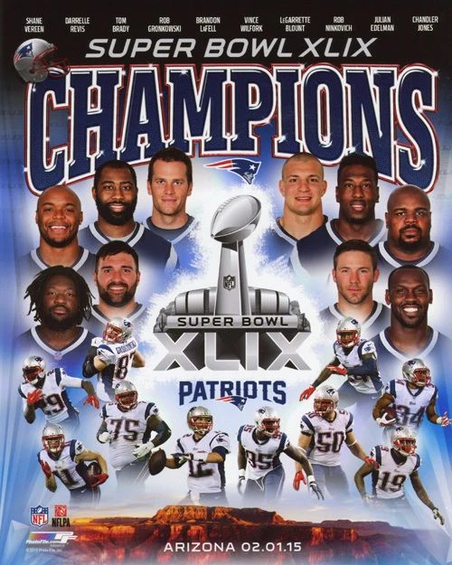 2015 New England Patriots Champions Keychain Super Bowl Print Tom Brady Keychain