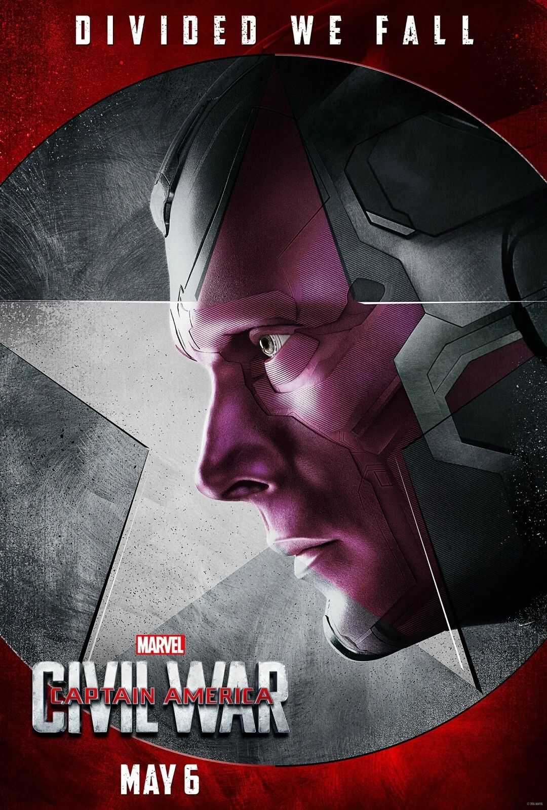 2016 Captain America Civil War Movie Poster Marvel Vision