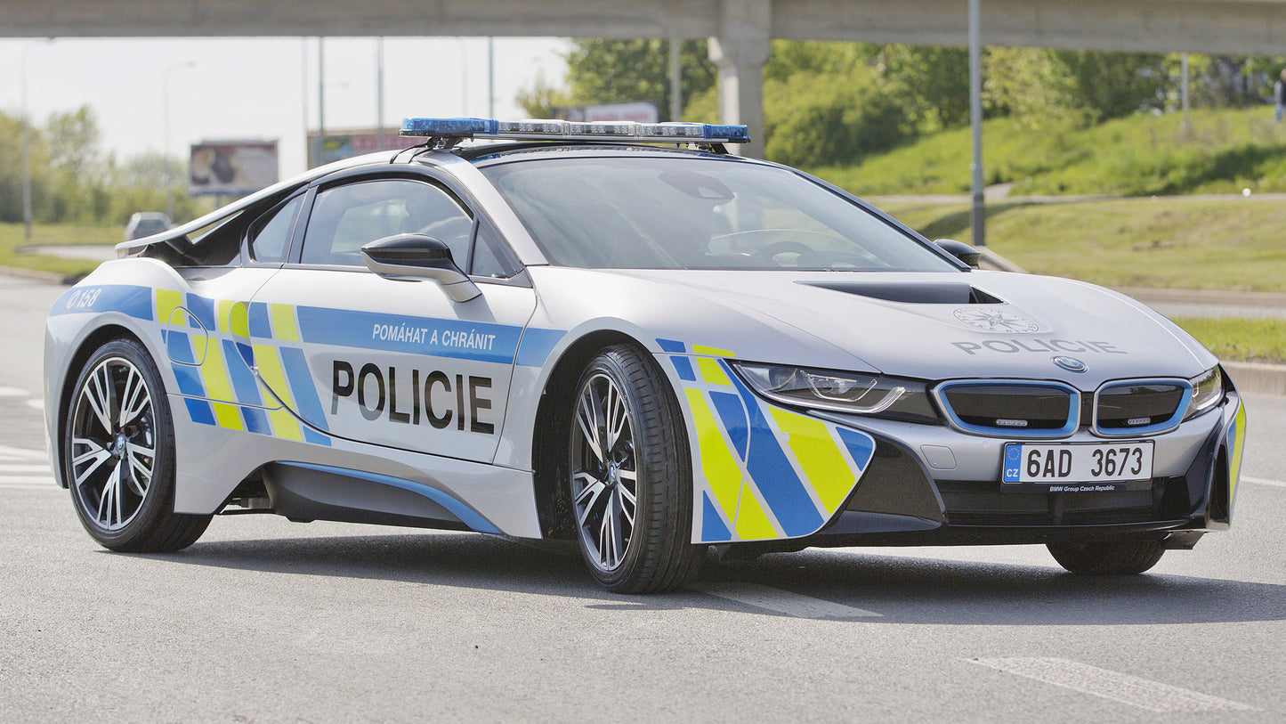 Bmw I8 Policie Hd Art Keychain
