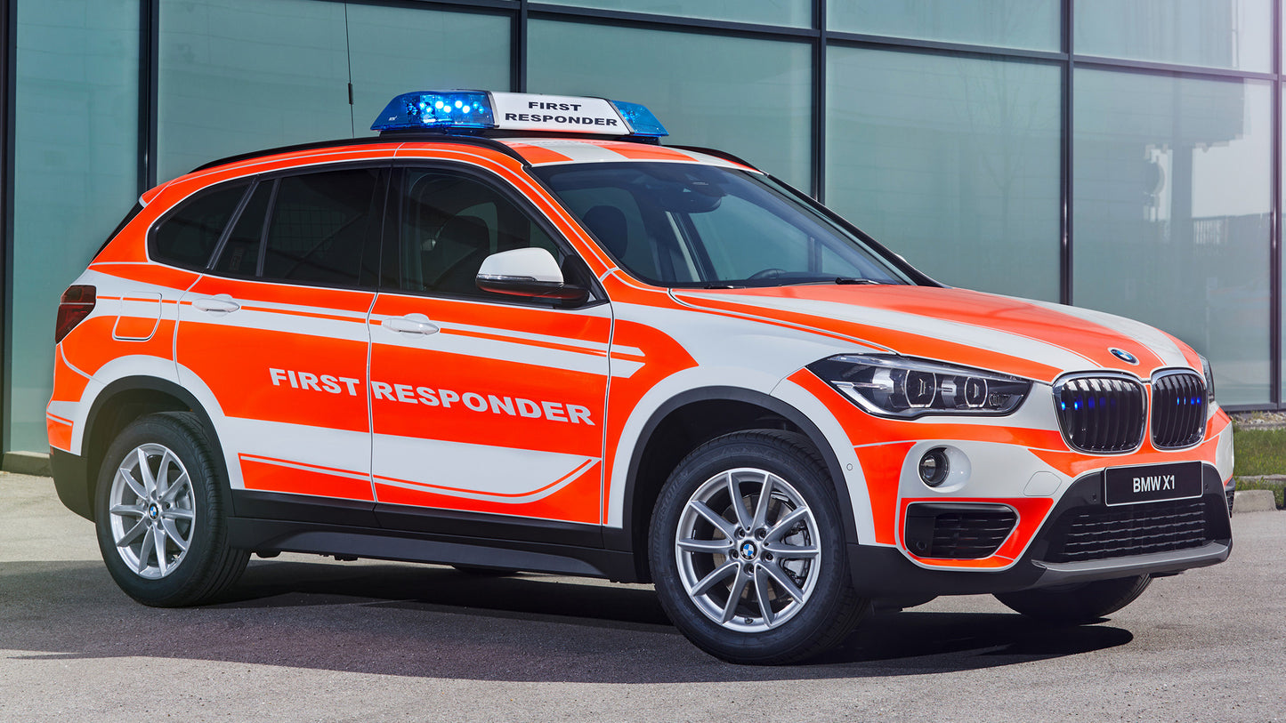 Bmw X1 First Responder Hd Art Keychain