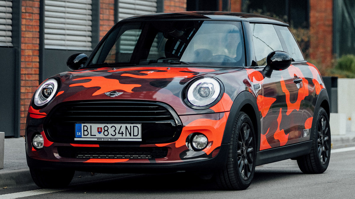 Mini Cooper Design Camo Red Door By Patrik Hd Art Magnet