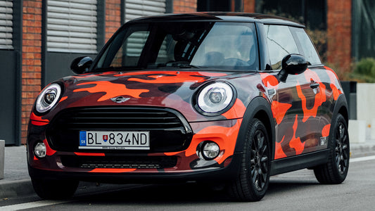 Mini Cooper Design Camo Red Door By Patrik Hd Art Keychain