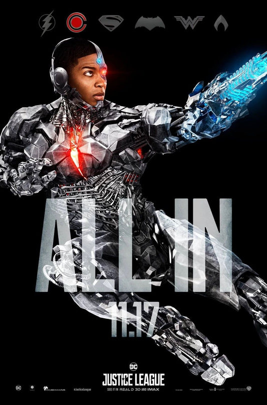 2017 Justice League Movie Poster Cyborg Victor Stone Dc Comics