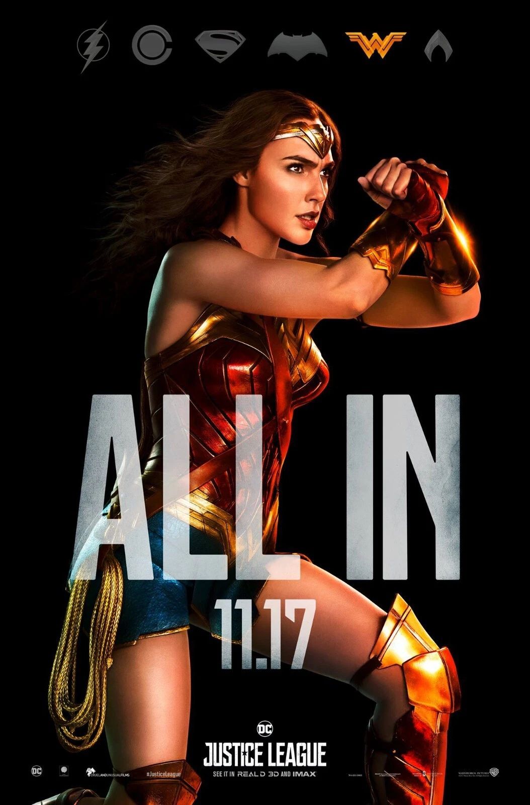 2017 Justice League Movie Magnet Wonder Woman Gal Gadot Dc Comics