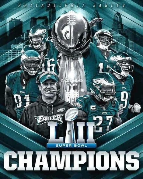 2017 Nfl Champions Philadelphia Eagles Glossy Magnet Super Bowl Lii Print