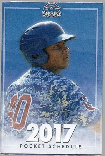 2017 Tennessee Smokies Baseball Pocket Schedule Wilson Contreras Chicago Cubs