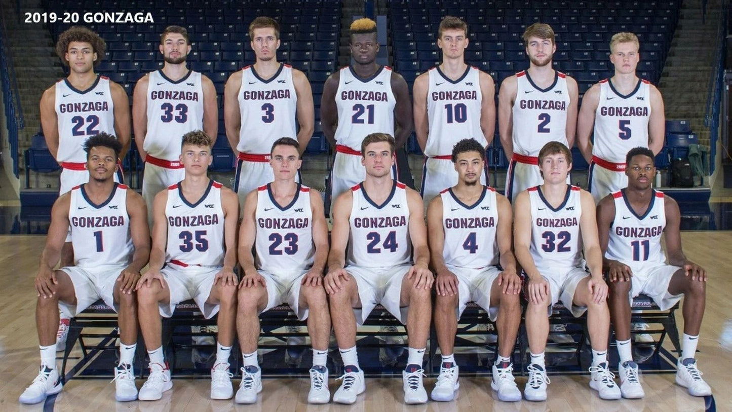20 Gonzaga Bulldogs Team Ncaa Basketball Wide Border 300 Piece Jigsaw Puzzle