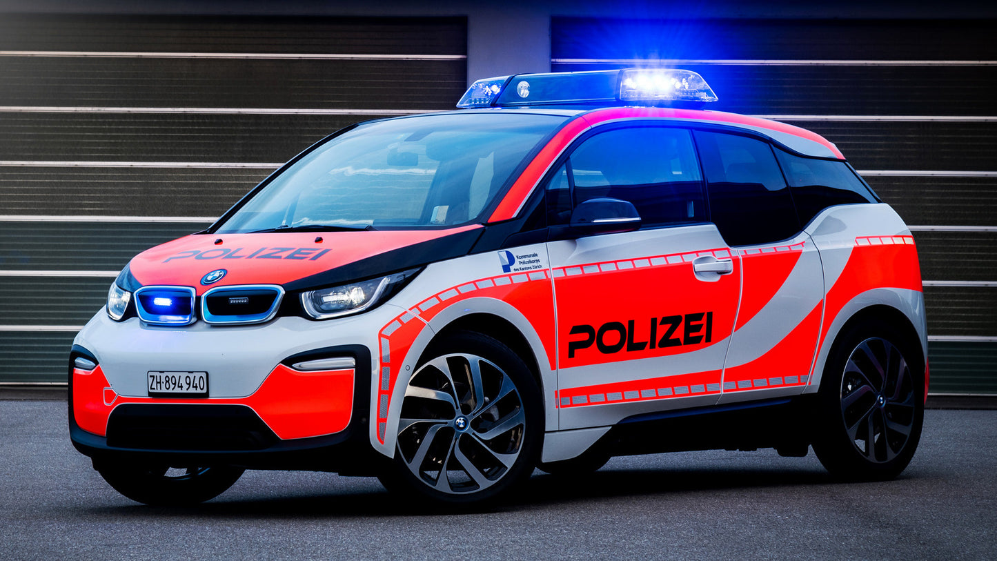 Bmw I3 Polizei Hd Art Keychain