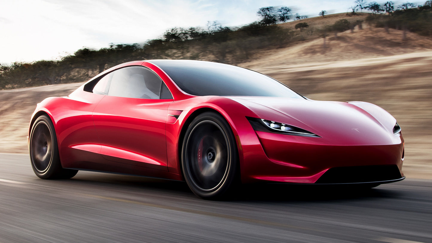 Tesla Roadster Hd Art Keychain