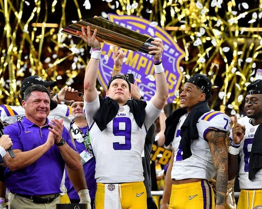 2019 Lsu Tigers Glossy Keychain National Champions With Joe Burrow Print