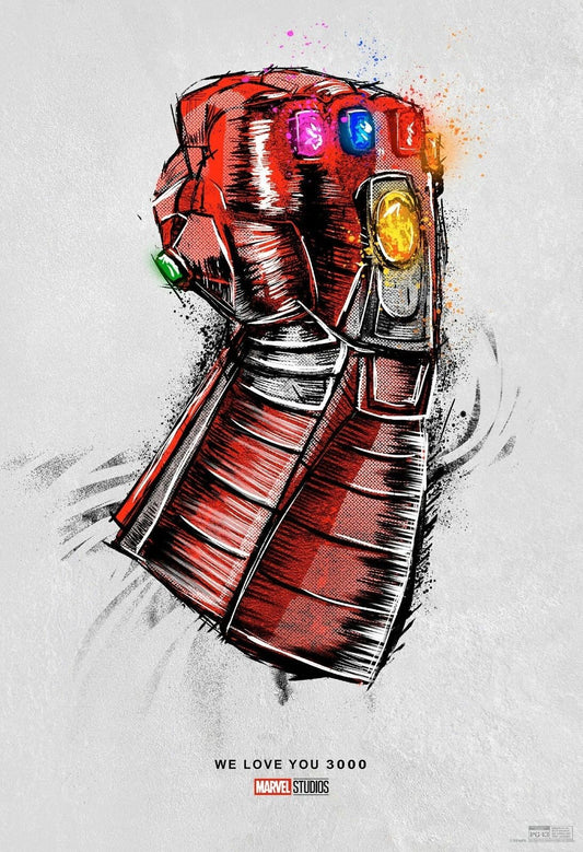 2019 Marvel The Avengers Endgame War Keychain Iron Man Gauntlet Tony Stark